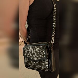 Black Studded Shoulder Bag Zara